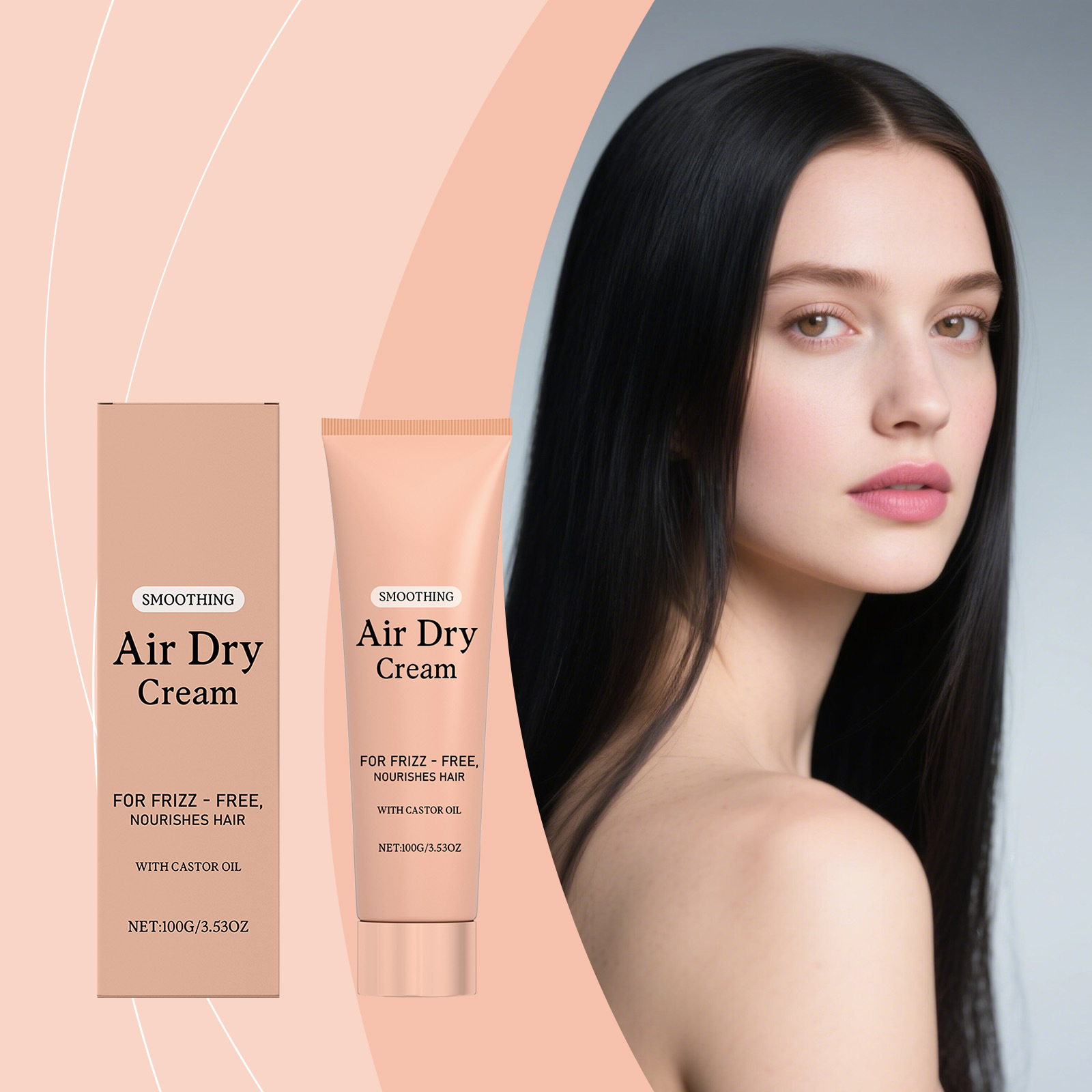 Hair Care For Dry And Frizzy Hair - Creme Capilar Alisante Air Dry Anti-Frizz,