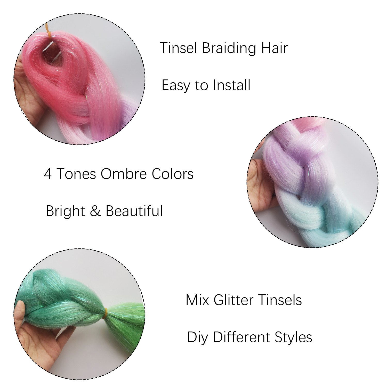 Tinsel jumbo tranças ombre tra - Braiding Hair Kanekalon avaliação e preço