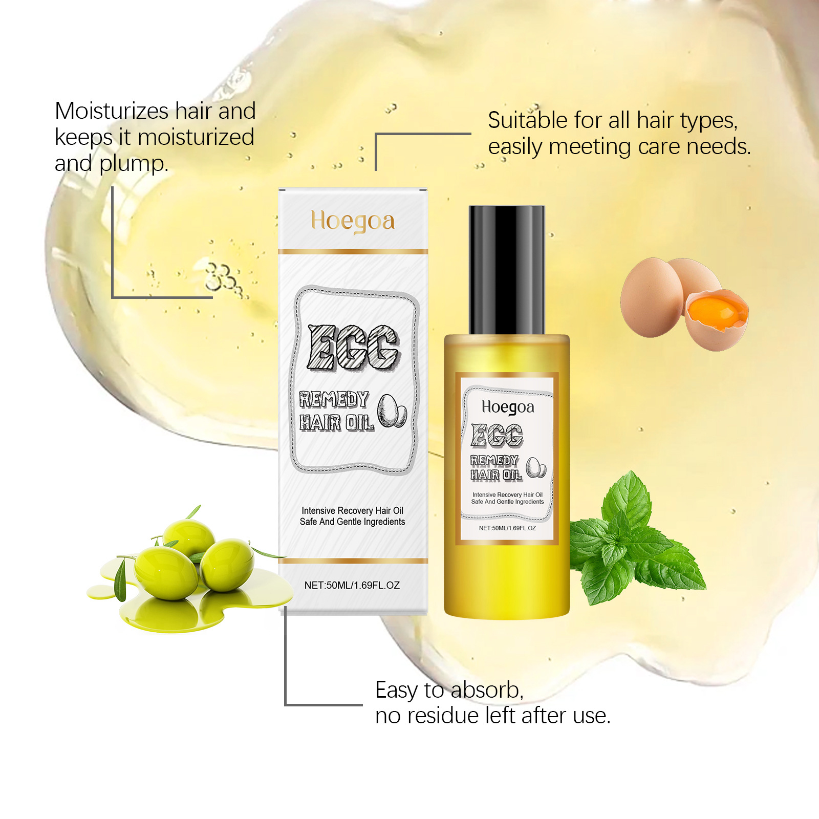 Ovo remédio óleo de cabelo res - Hair Care For Dry And Frizzy Hair avaliação e preço