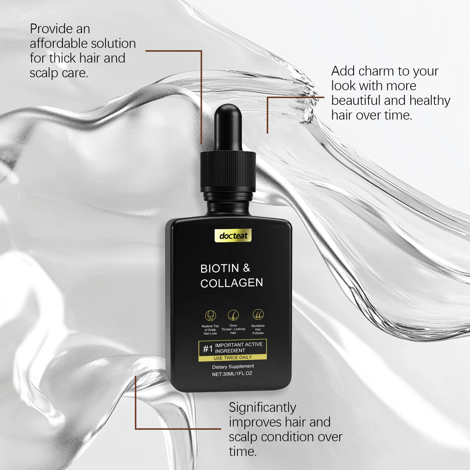 Gotas de Colágeno para Crescim - Hair Care For Dry And Frizzy Hair avaliação e preço