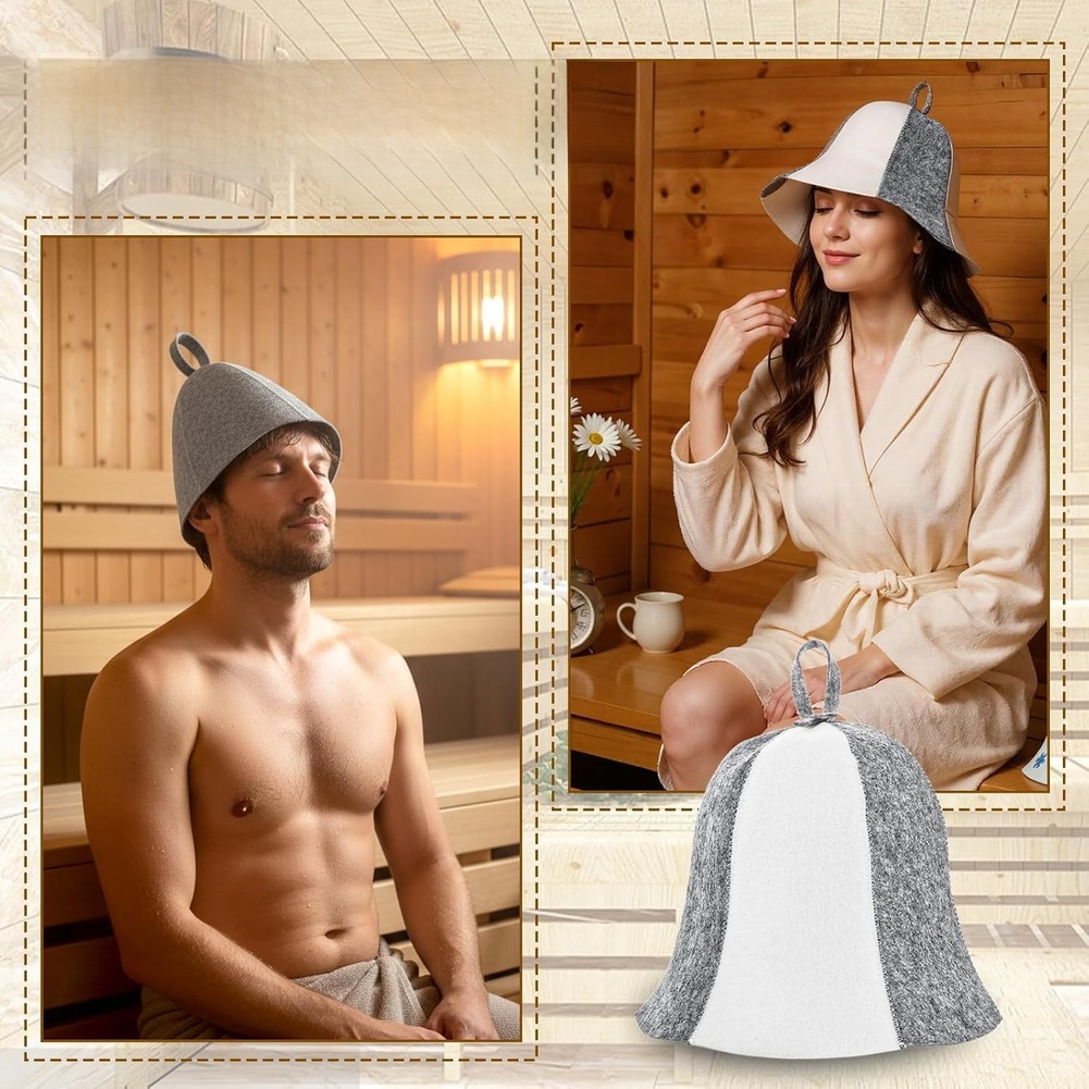 Chapéu de sauna cinza para uso - Hair Care Daily Routine avaliação e preço