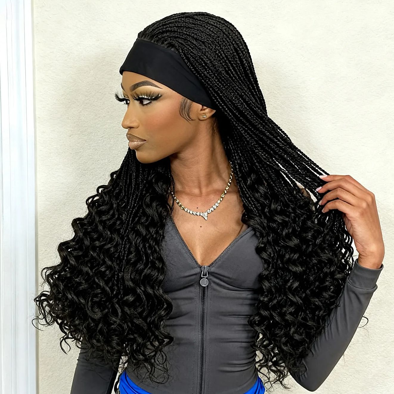 Peruca trançada com faixa de c - Braiding Hair Kanekalon avaliação e preço